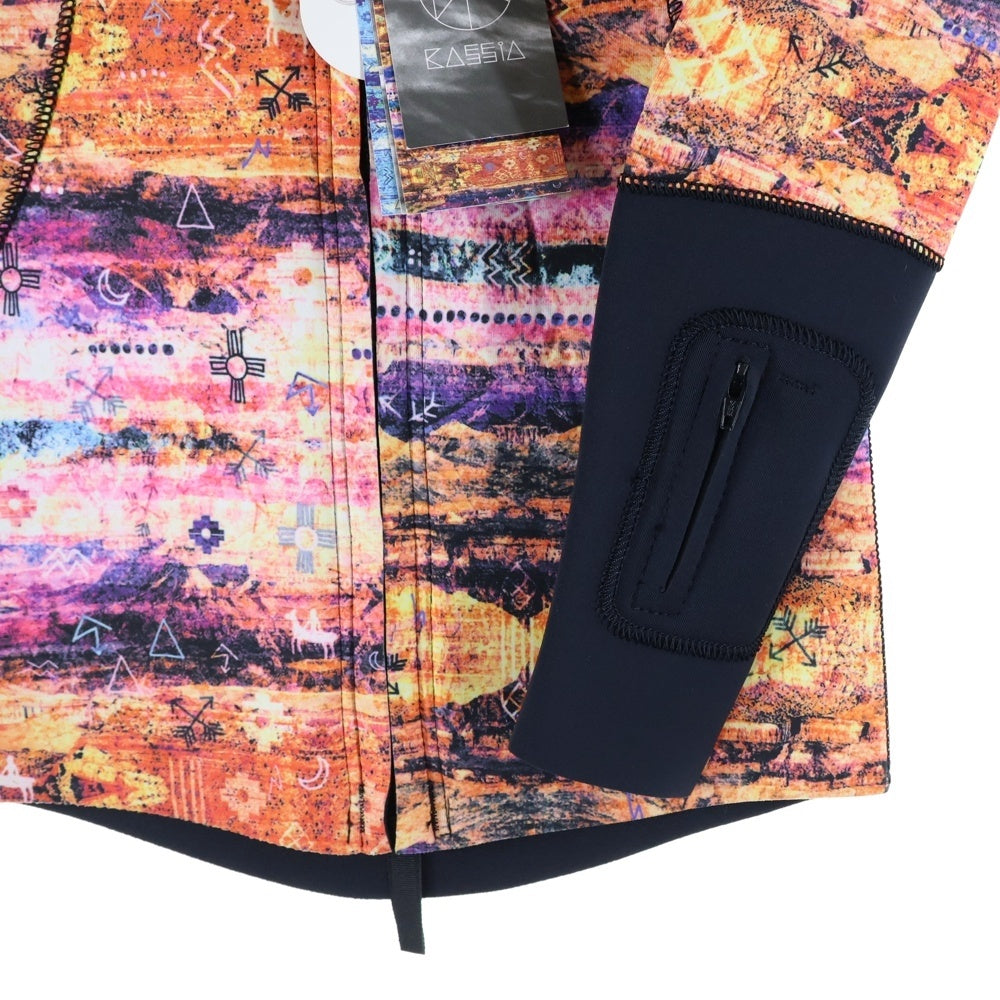 KASSIA(カシア) KASSIA カシア フロントジップロングスリーブスプリングウェット レディース 総柄スイムウェア 水着 パープル