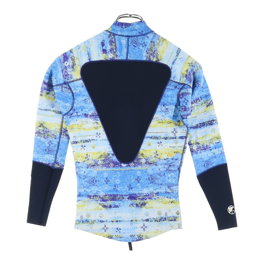 KASSIA(カシア) KASSIA カシア フロントジップロングスリーブスプリングウェット レディース 総柄スイムウェア 水着 ブルー