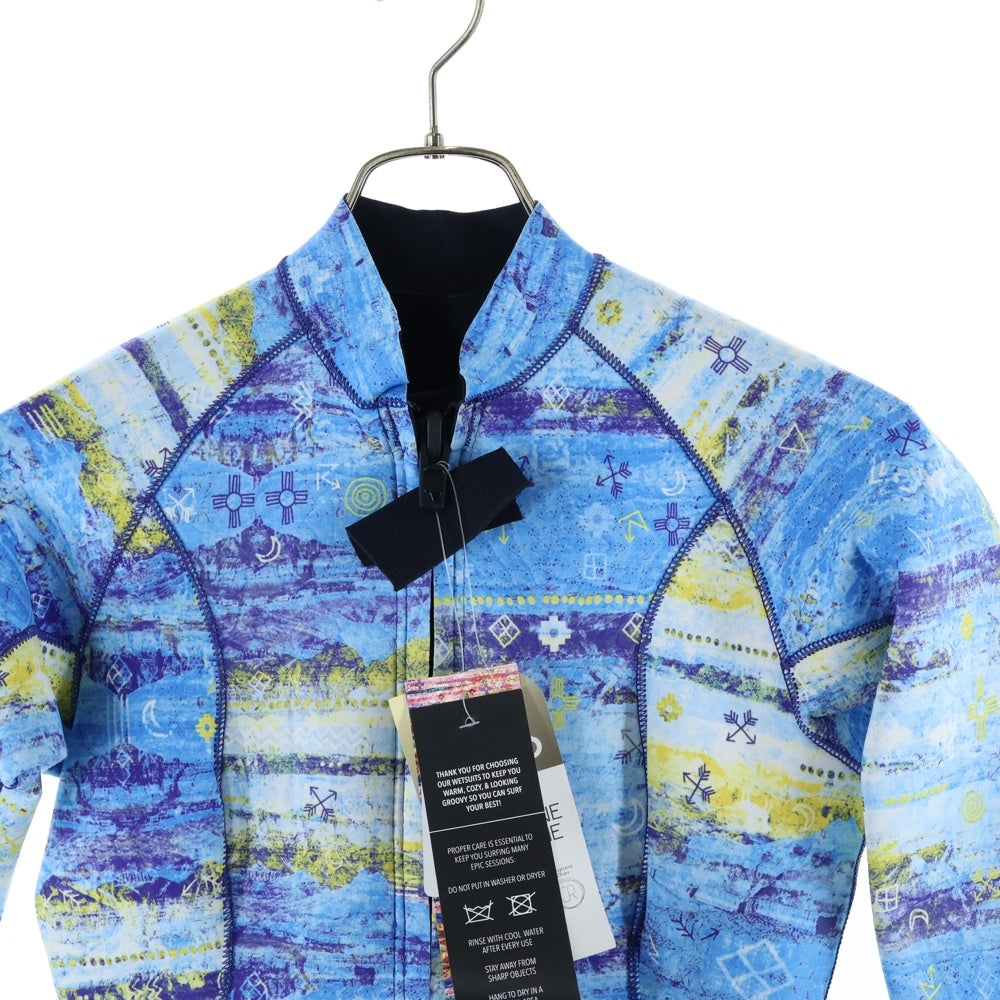 KASSIA(カシア) KASSIA カシア フロントジップロングスリーブスプリングウェット レディース 総柄スイムウェア 水着 ブルー