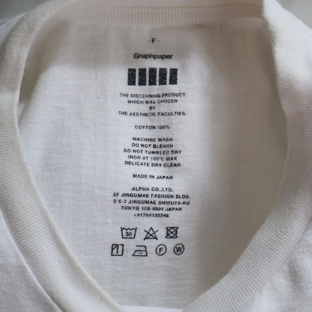 Graphpaper(グラフペーパー) Crew Neck Tee クルーネックティー 半袖Tシャツ ホワイト