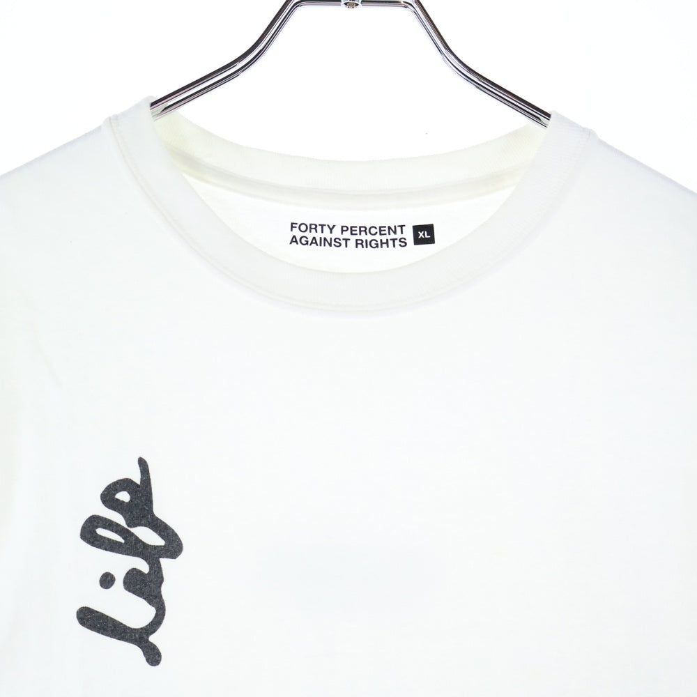 FPAR/FORTY PERCENTS AGAINST RIGHTS(フォーティーパーセント アゲインストライツ) Media Guerrilla S/S Tee メディアゲリラショートスリーブティー ロゴプリントクルーネック半袖Tシャツ ホワイト