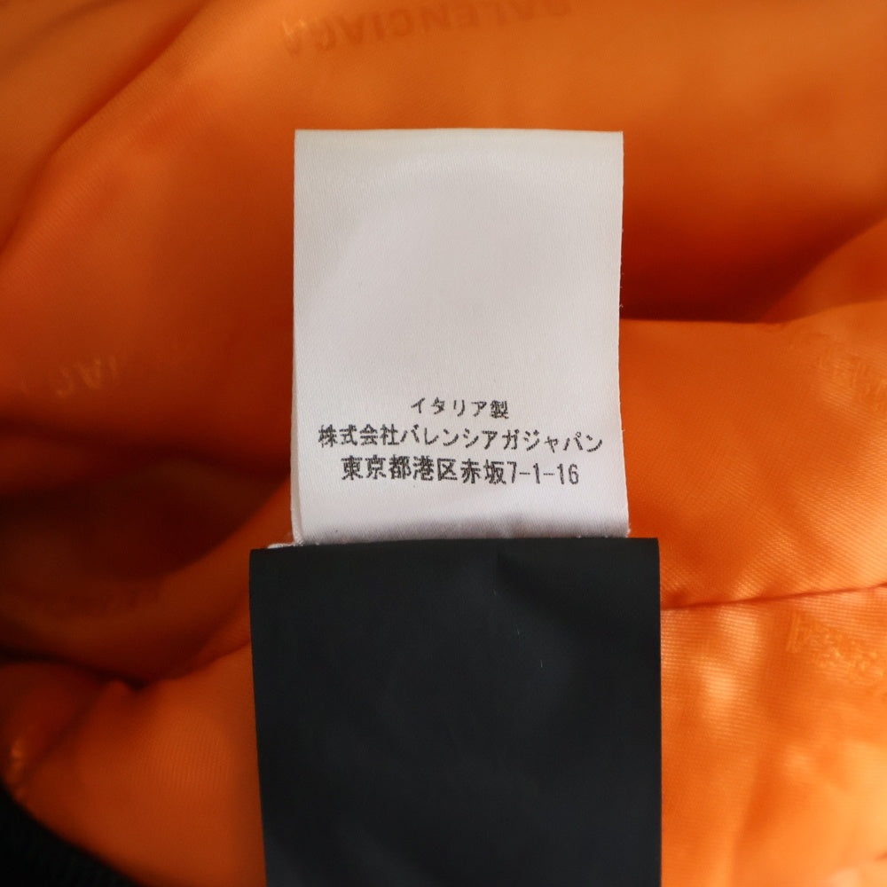 BALENCIAGA(バレンシアガ) 18AW Back Logo Zip Up Bomber Jacket バックロゴジップアップボンバージャケット ロゴ刺しゅう中綿ブルゾン 533908 TYD31 ブラック