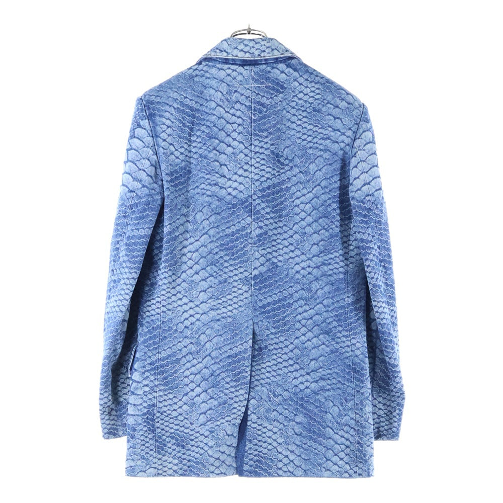 MM6 Maison Margiela(エムエムシックスメゾンマルジェラ) snakeskin pattern single jacket スネークスキンパターン シングルジャケット ブルー S62BN0065