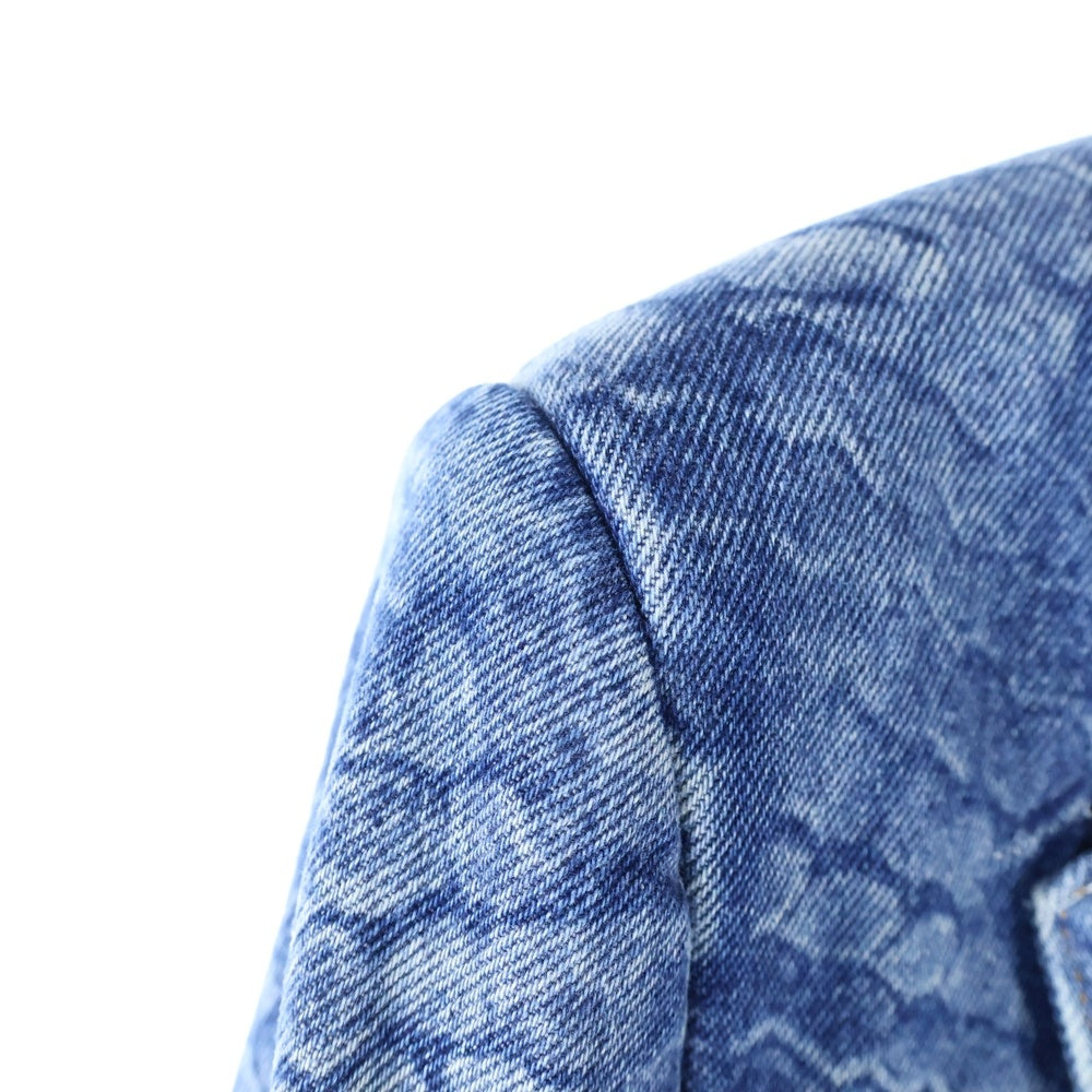 MM6 Maison Margiela(エムエムシックスメゾンマルジェラ) snakeskin pattern single jacket スネークスキンパターン シングルジャケット ブルー S62BN0065