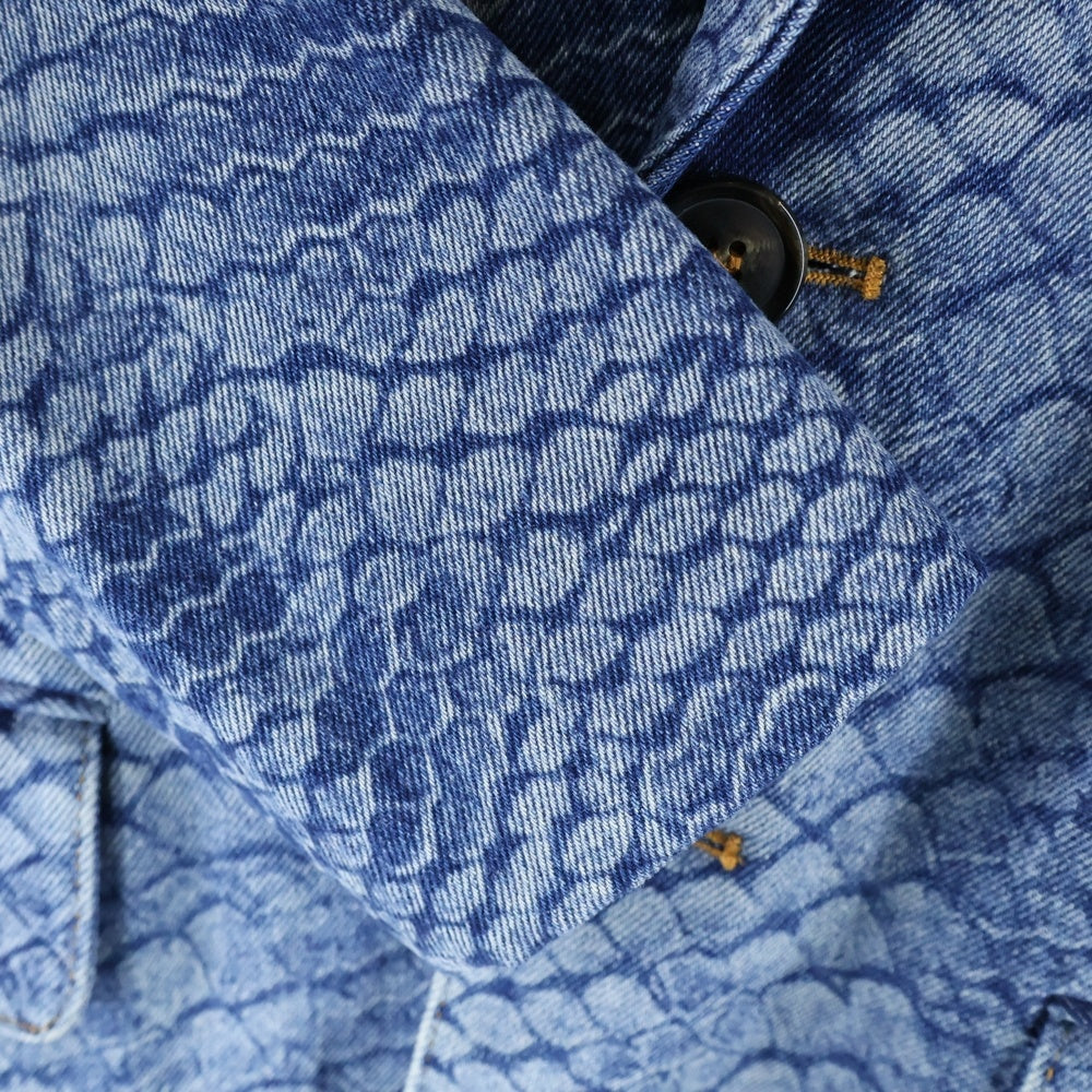 MM6 Maison Margiela(エムエムシックスメゾンマルジェラ) snakeskin pattern single jacket スネークスキンパターン シングルジャケット ブルー S62BN0065