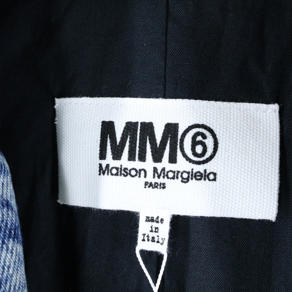 MM6 Maison Margiela(エムエムシックスメゾンマルジェラ) snakeskin pattern single jacket スネークスキンパターン シングルジャケット ブルー S62BN0065