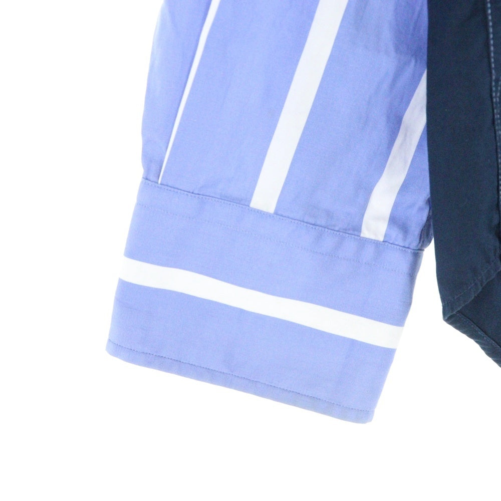 VETEMENTS(ヴェトモン) Cut Up Cotton Shirt カットアップコットン 長袖シャツ ブルー/ネイビー MSS18SH18