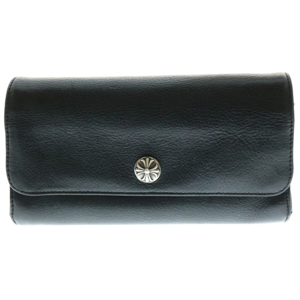 CHROME HEARTS(クロムハーツ) JUDY CROSS BALL ジュディ クロス ボール ボタン レザーウォレット 長財布 ブラック BCA366