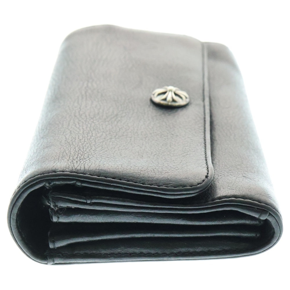 CHROME HEARTS(クロムハーツ) JUDY CROSS BALL ジュディ クロス ボール ボタン レザーウォレット 長財布 ブラック BCA366