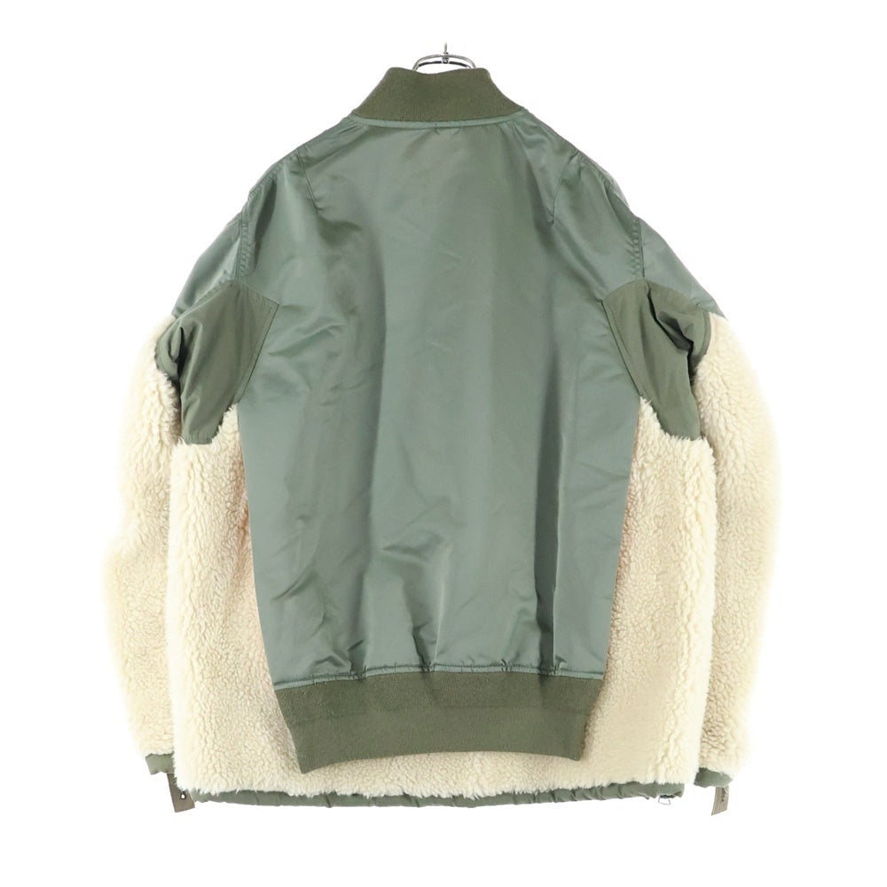 Sacai(サカイ) 20SS Nylon Twill Faux Shearing Blouson ナイロン切替 ボアブルゾン ジャケット カーキ 20-02355M