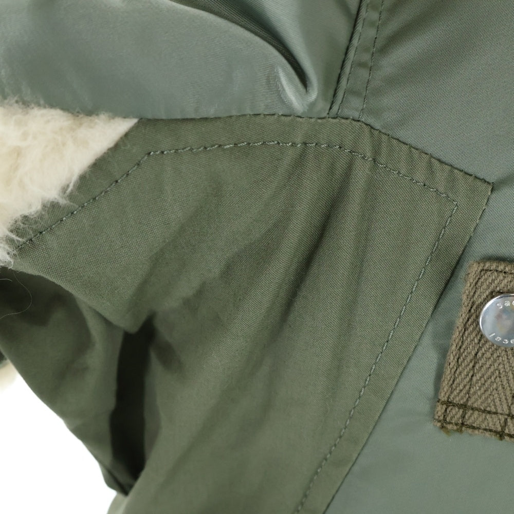 Sacai(サカイ) 20SS Nylon Twill Faux Shearing Blouson ナイロン切替 ボアブルゾン ジャケット カーキ 20-02355M