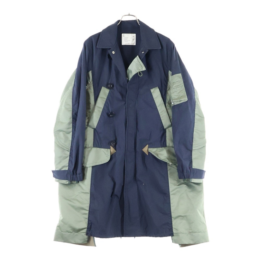 Sacai(サカイ) 21AW Military Coat ナイロン切替 ドッキングミリタリーコート ネイビー 21-02549M