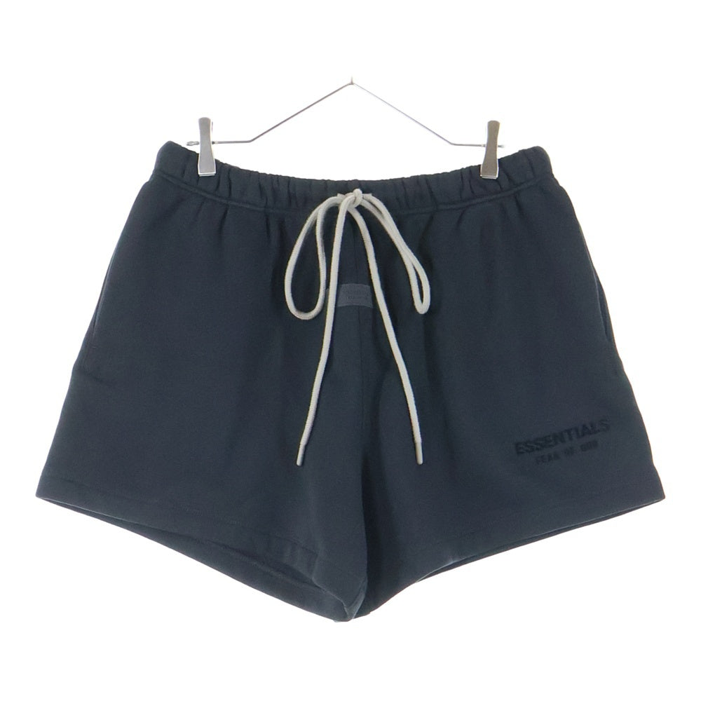 FEAR OF GOD ESSENTIALS(フィアオブゴッド エッセンシャルズ) SHORT PANTS ラバーロゴ スウェットハーフパンツ ショーツ ブラック