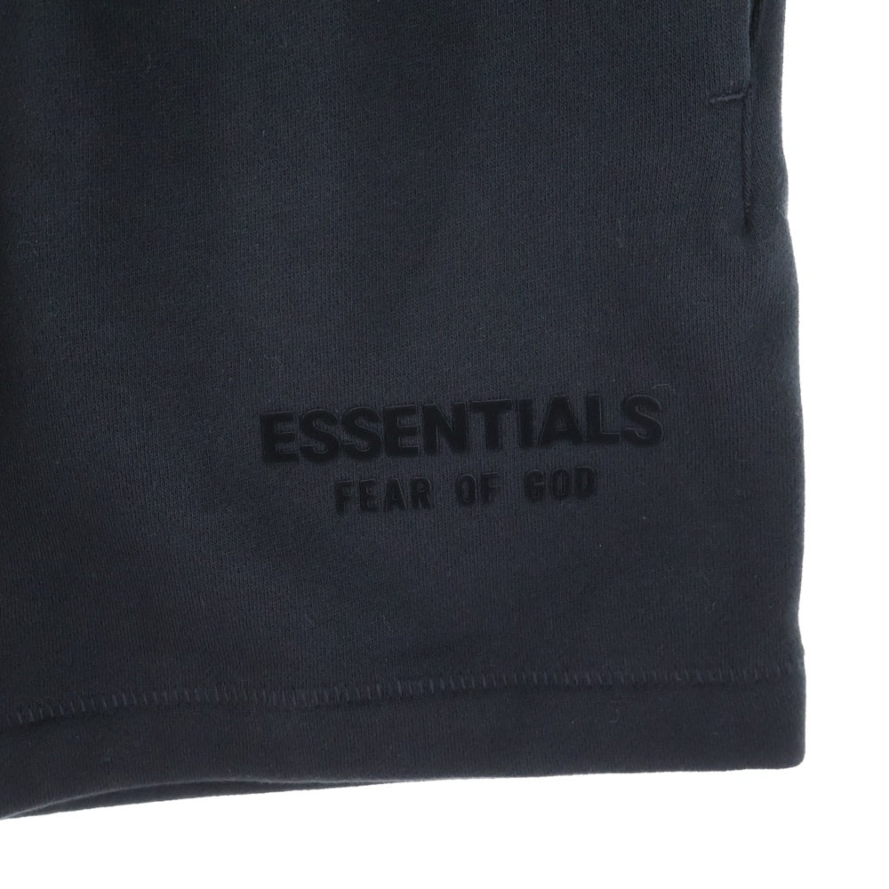 FEAR OF GOD ESSENTIALS(フィアオブゴッド エッセンシャルズ) SHORT PANTS ラバーロゴ スウェットハーフパンツ ショーツ ブラック