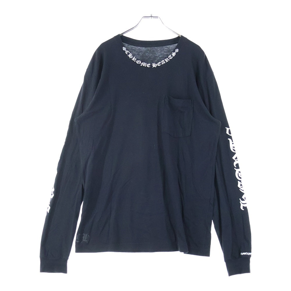 CHROME HEARTS(クロムハーツ) Neck Logo ネックロゴ アームプリント ロングスリーブ L/S 長袖Tシャツ カットソー ブラック