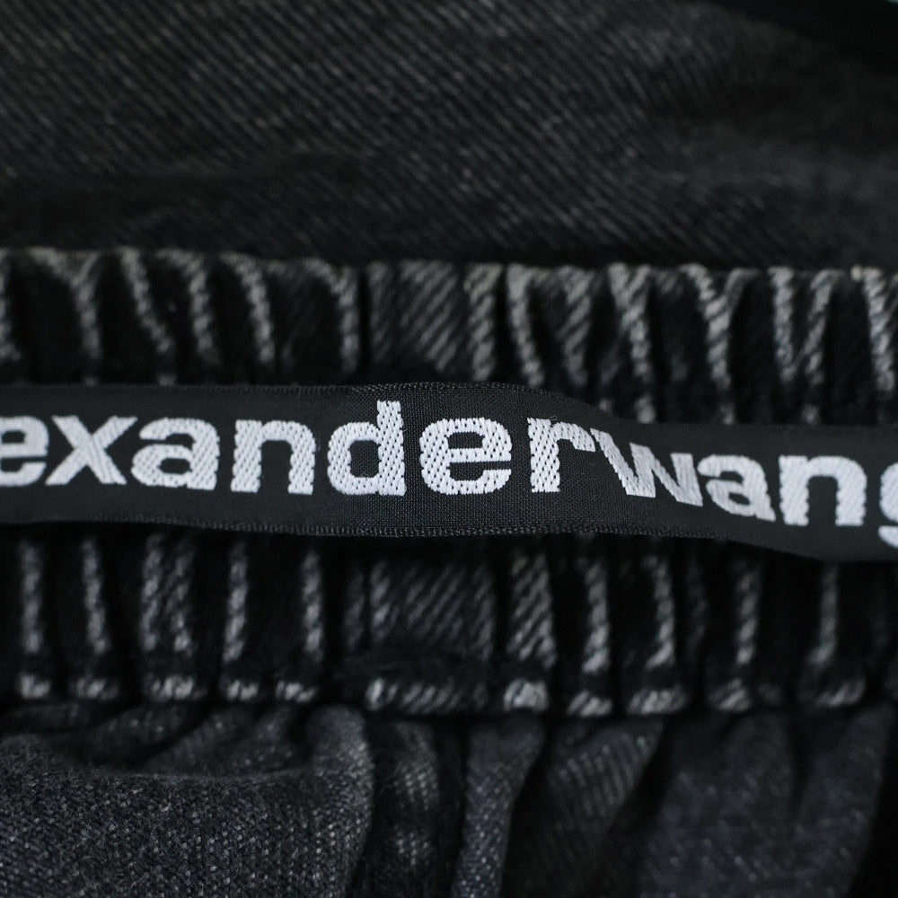 ALEXANDER WANG(アレキサンダーワン) Side Logo Track Denim Pants トラックデニムパンツ グレー