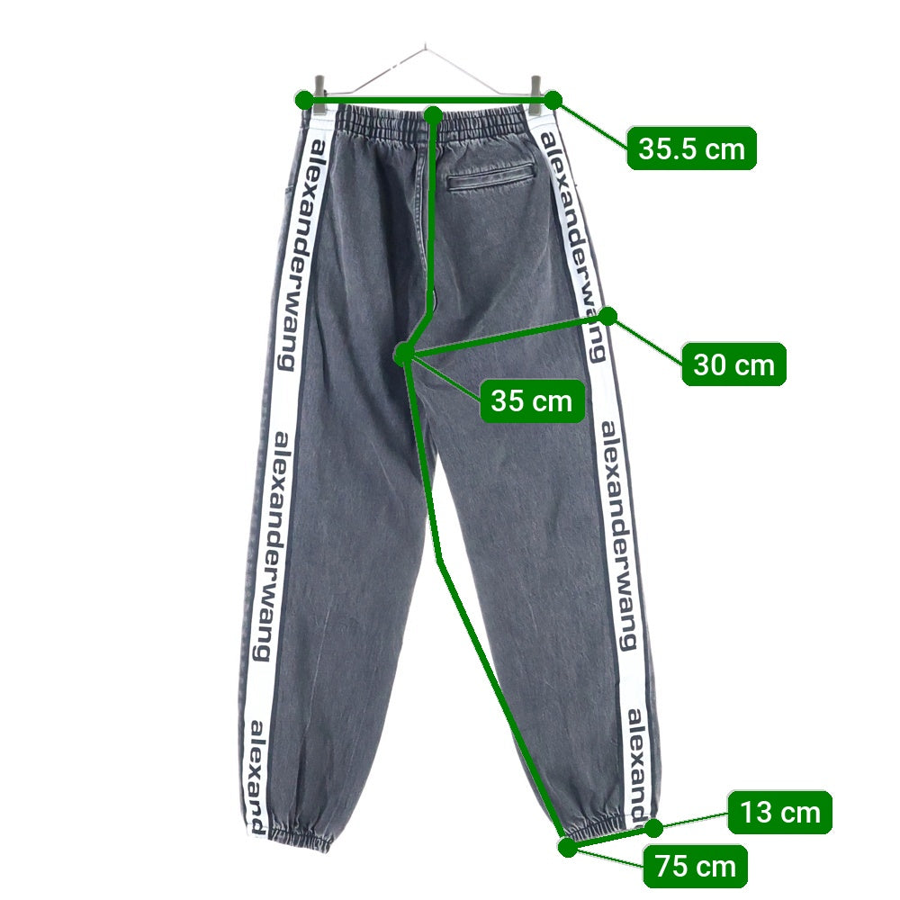ALEXANDER WANG(アレキサンダーワン) Side Logo Track Denim Pants トラックデニムパンツ グレー