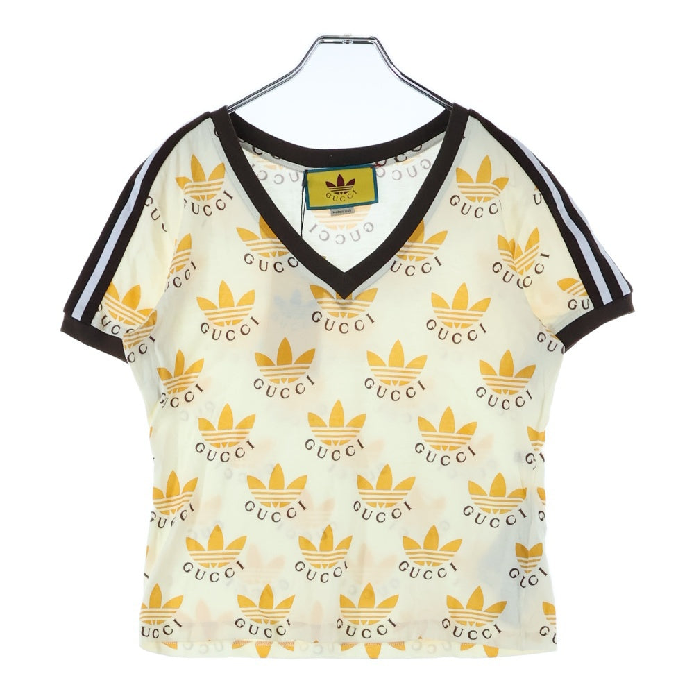 GUCCI(グッチ) 22SS ×adidas Trefoil Print T-Shirt アディダス トレフォイル 半袖Tシャツ レディース 693539 XJEBY