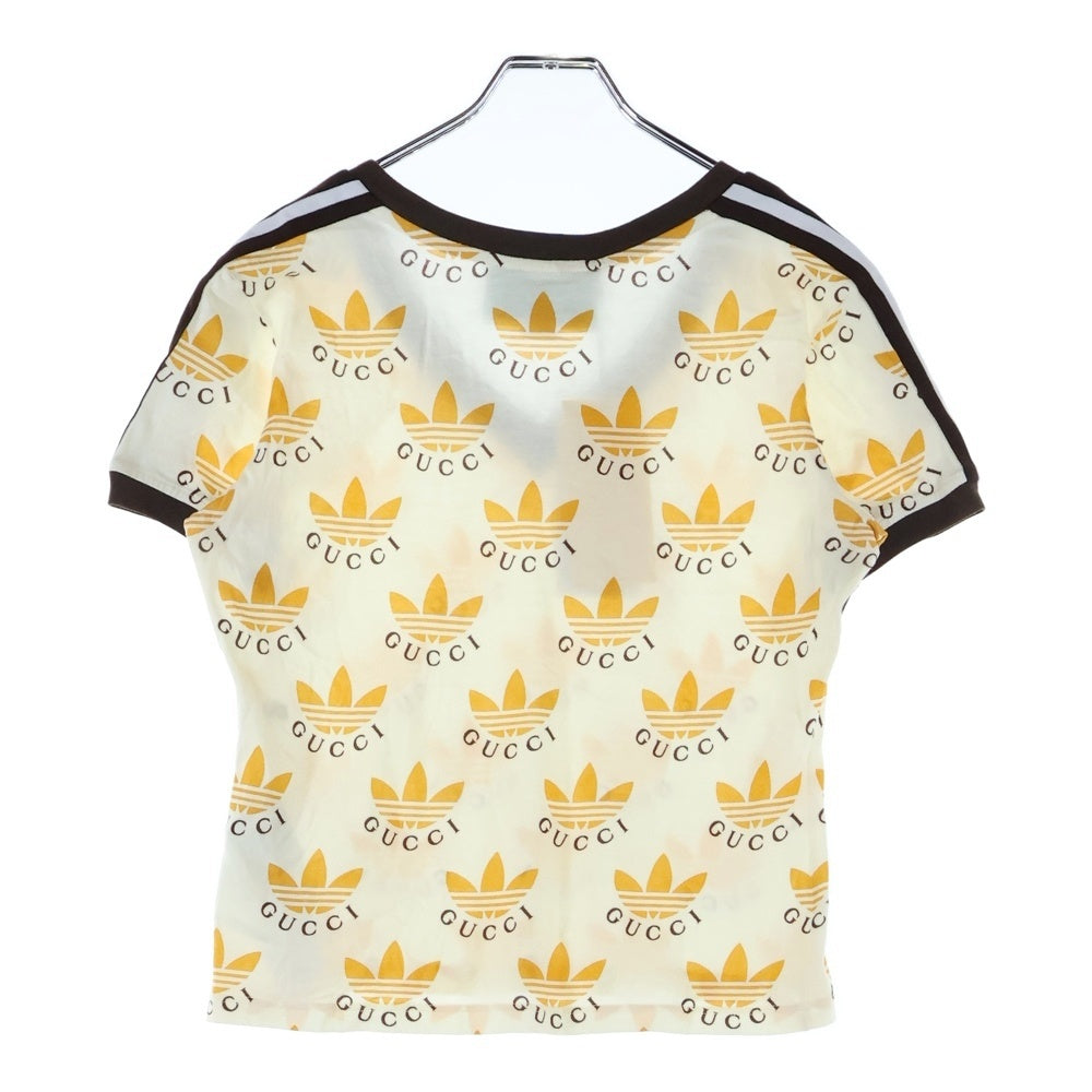 GUCCI(グッチ) 22SS ×adidas Trefoil Print T-Shirt アディダス トレフォイル 半袖Tシャツ レディース 693539 XJEBY