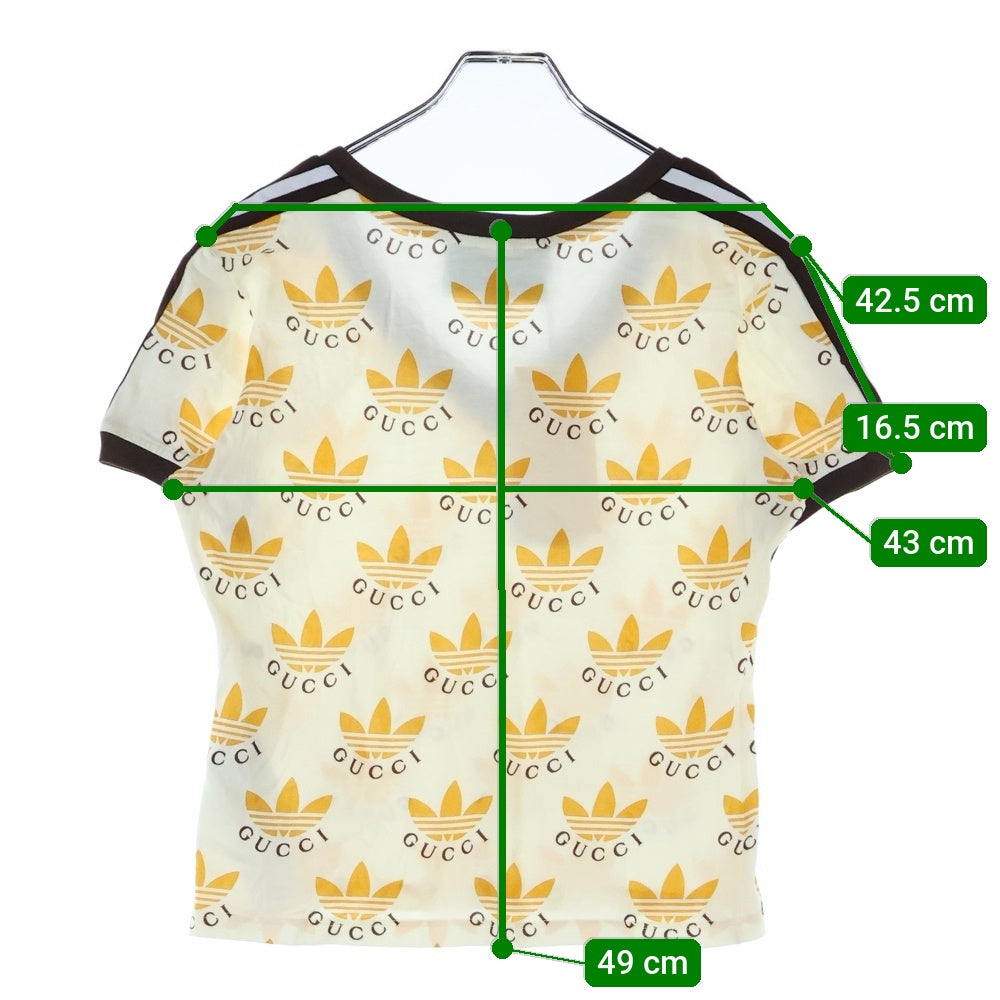 GUCCI(グッチ) 22SS ×adidas Trefoil Print T-Shirt アディダス トレフォイル 半袖Tシャツ レディース 693539 XJEBY