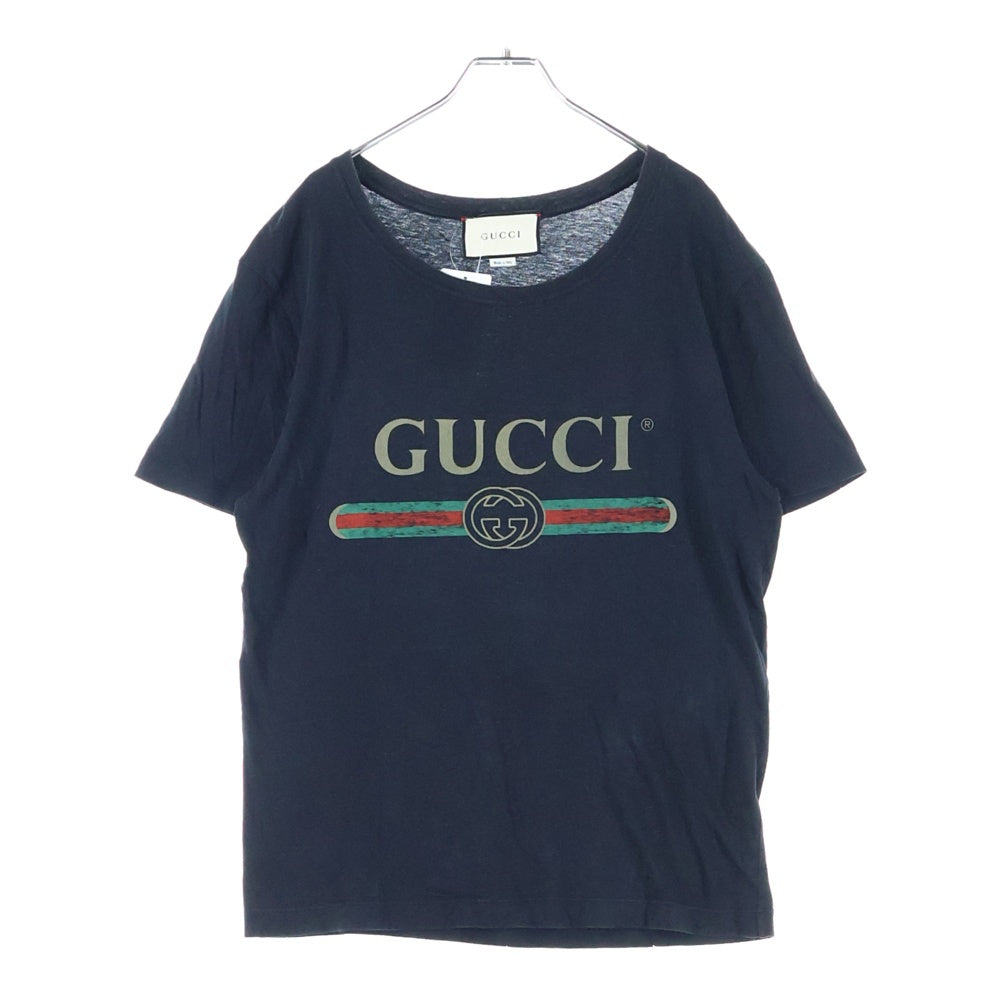 GUCCI(グッチ) Washed T-Shirt ウォッシュド加工 オーバーサイズ半袖Tシャツ ブラック 440103 X3F05