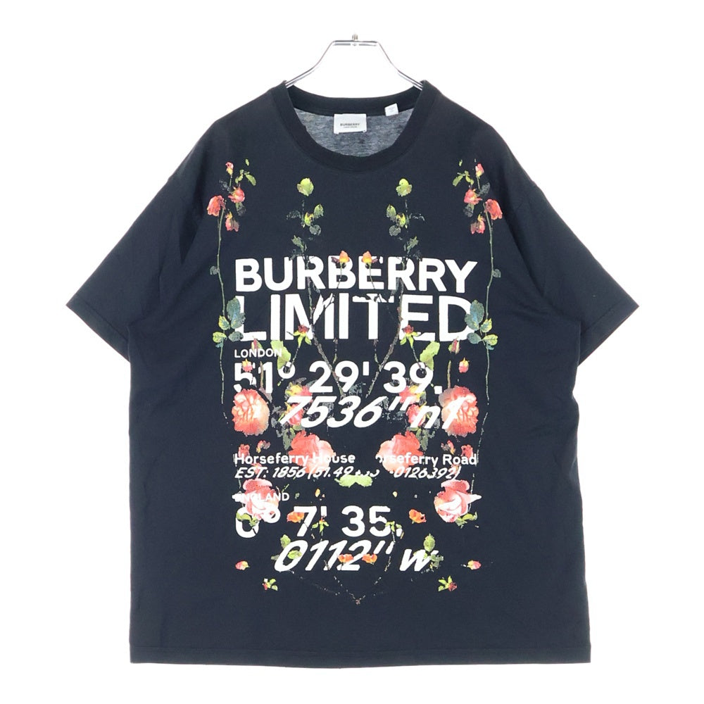 BURBERRY(バーバリー) Limited Flower Logo T-shirt フラワーロゴ 半袖Tシャツ ブラック 8037460