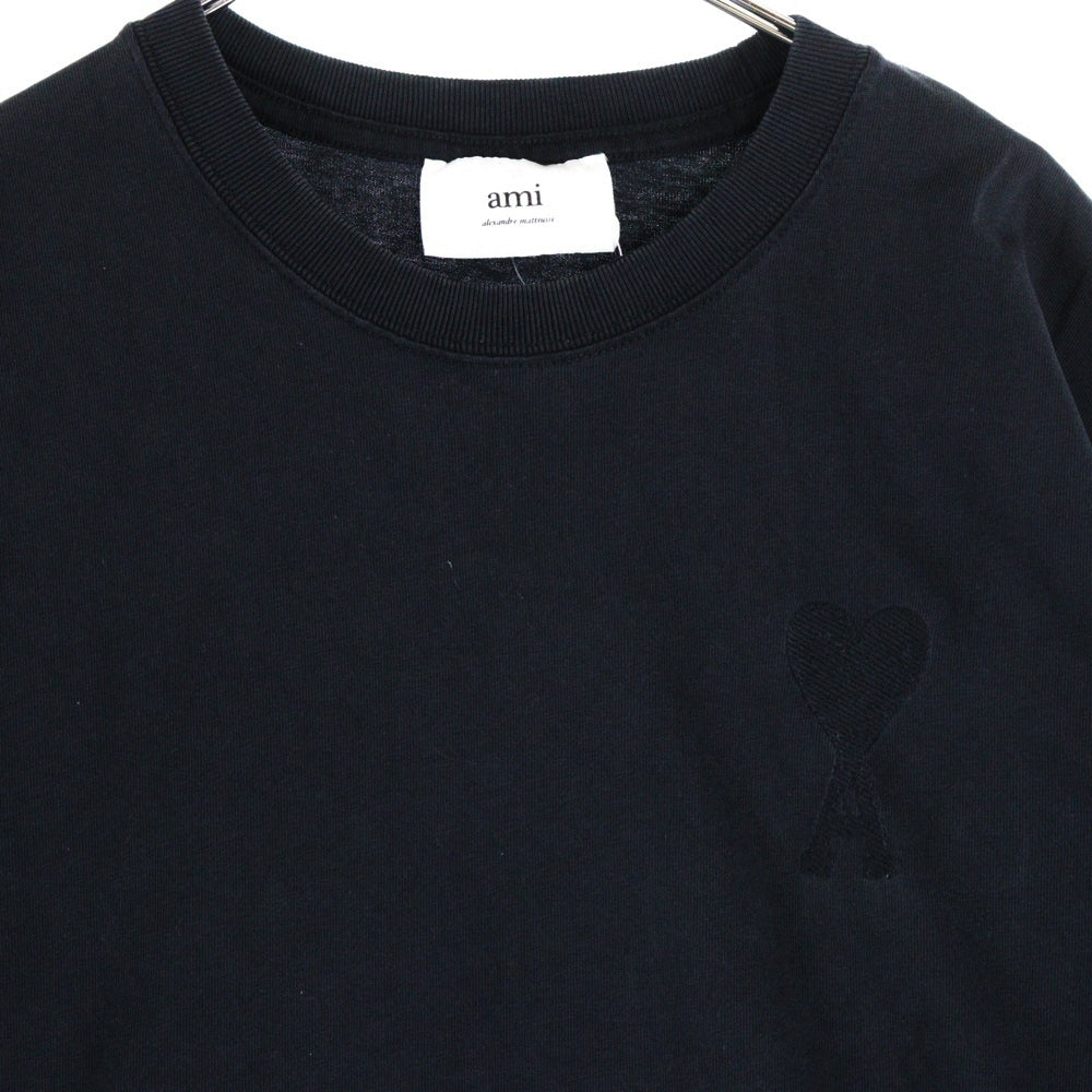 [新品]✨ ami ブラック Tシャツ ハート刺繍 ami ブラック Tシャツ ハート刺繍 QRコード確認済 M - メルカリ