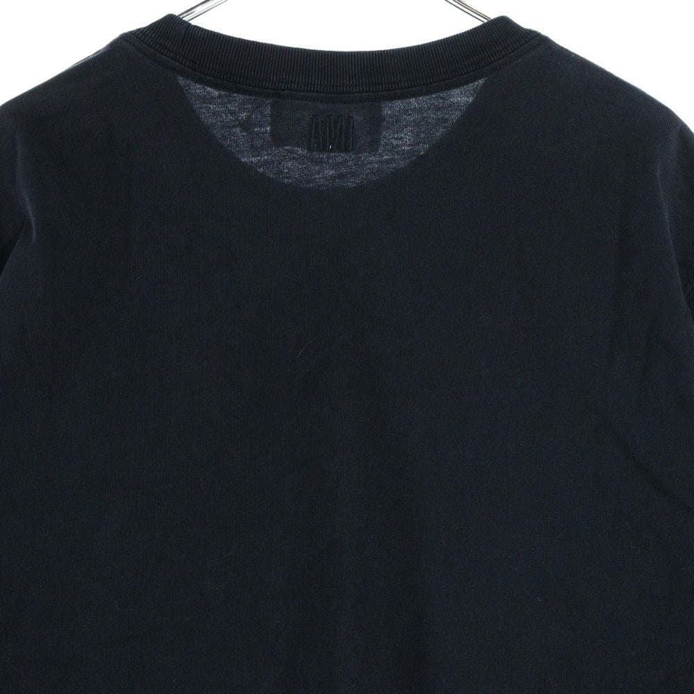 AMI Alexandre Mattiussi(アミアレクサンドルマテュッシ) T-Shirt ハートロゴ刺繍 半袖Tシャツ ブラック UTS002.726