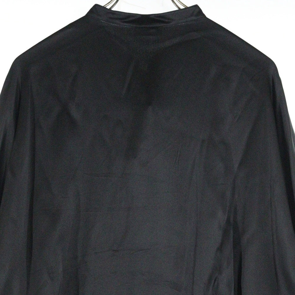 SAINT LAURENT PARIS(サンローランパリ) 23SS Crepe satin tunic short sleeve shirt クレープサテンチュニック 半袖シャツ ブラック 723186 Y900R