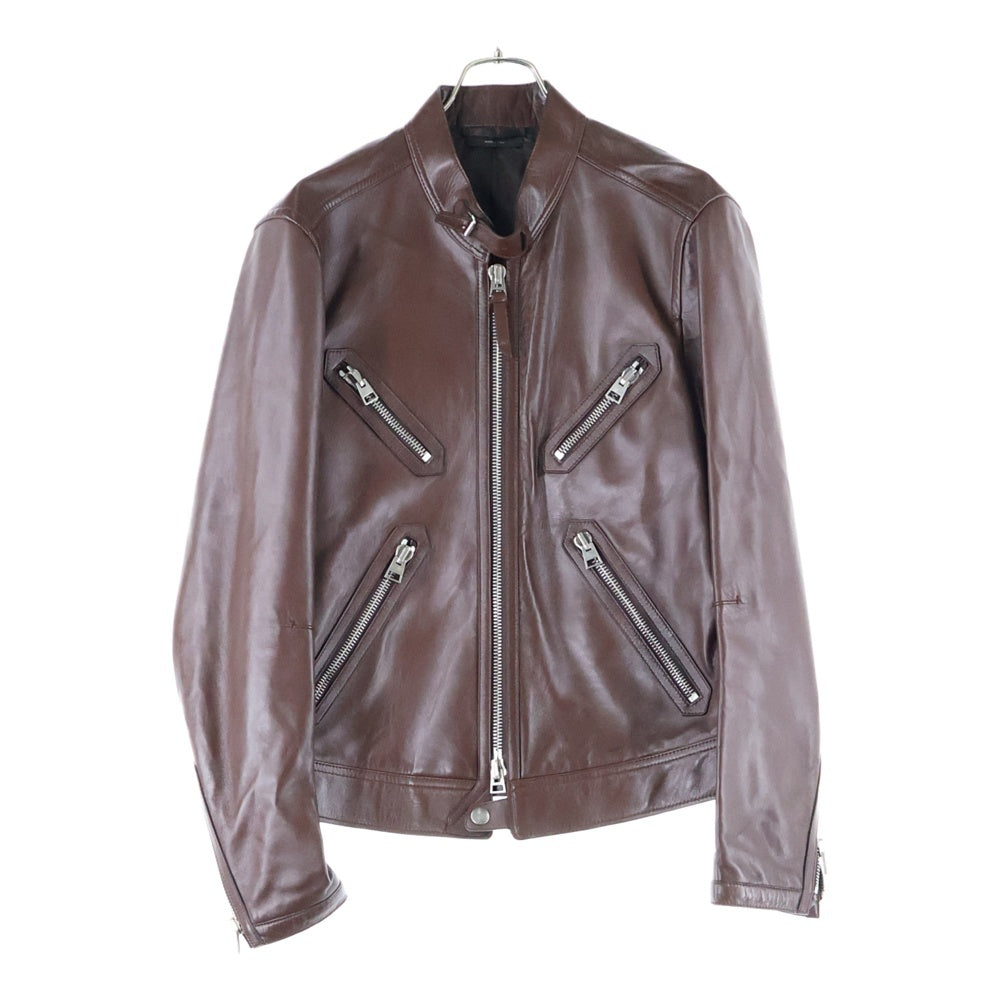 TOM FORD(トムフォード) LETHER BIKER JACKET レザー バイカー ジャケット ブラウン