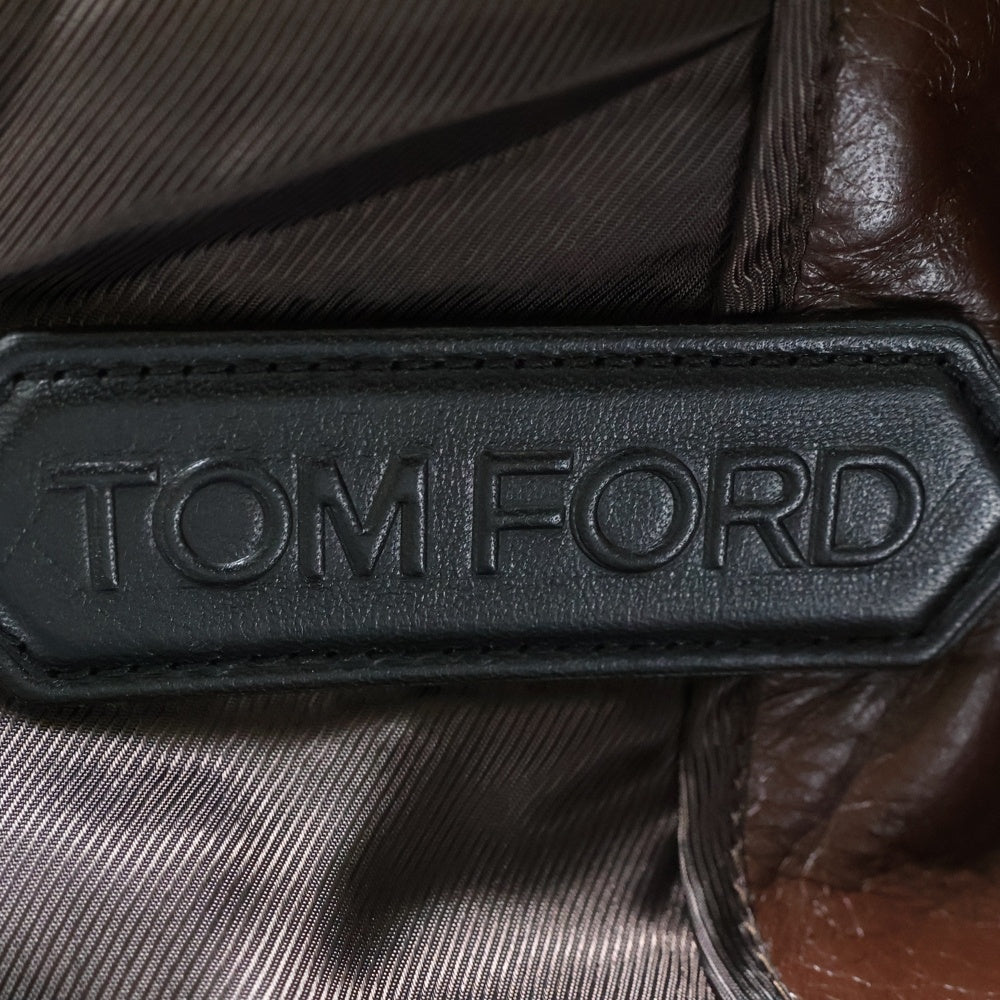 TOM FORD(トムフォード) LETHER BIKER JACKET レザー バイカー ジャケット ブラウン