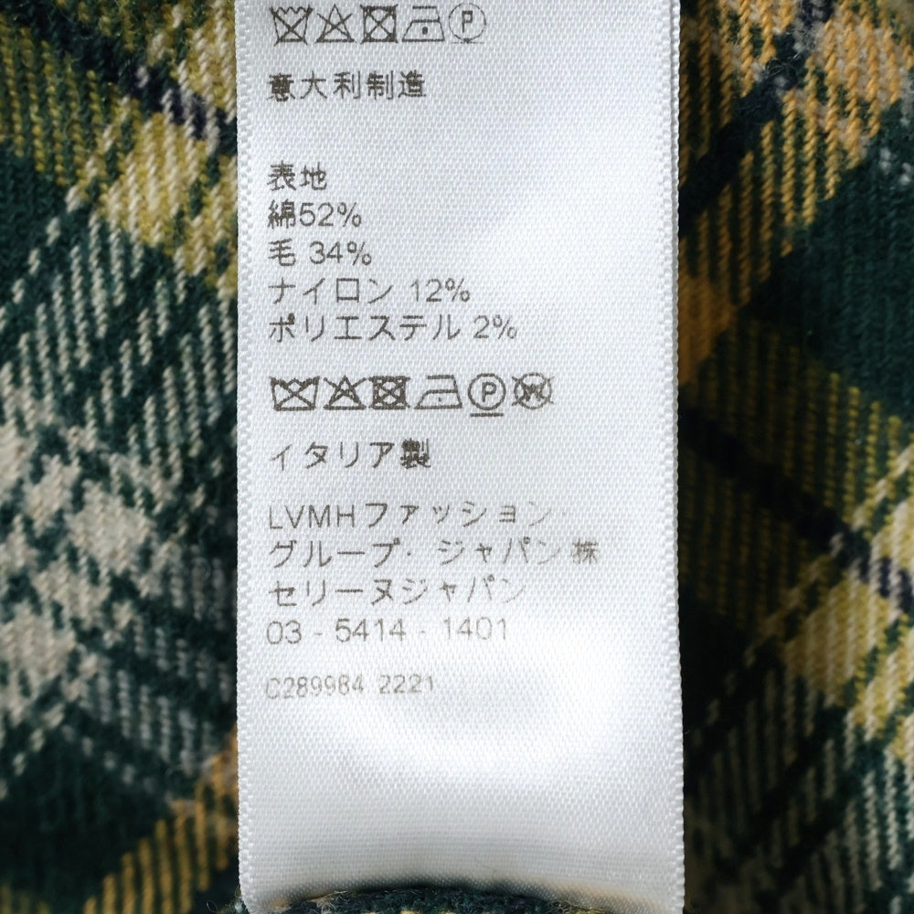 CELINE(セリーヌ) 22AW ルーズランバージャック コットン ウール チェック柄 長袖シャツ グリーン 2C574954R