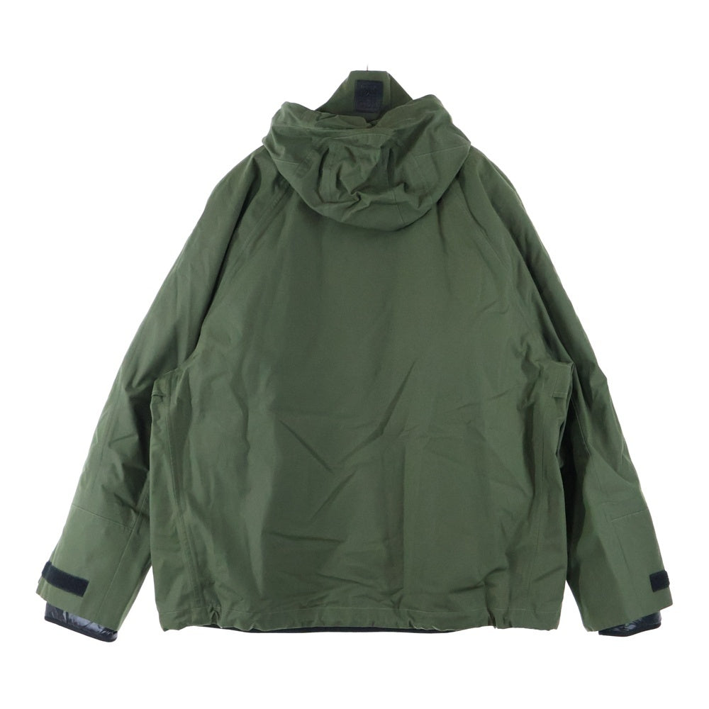 LOEWE(ロエベ) 24SS Military Parka レザーパッチ ブルゾン 3ウェイジップパーカー カーキ H526Y02W64