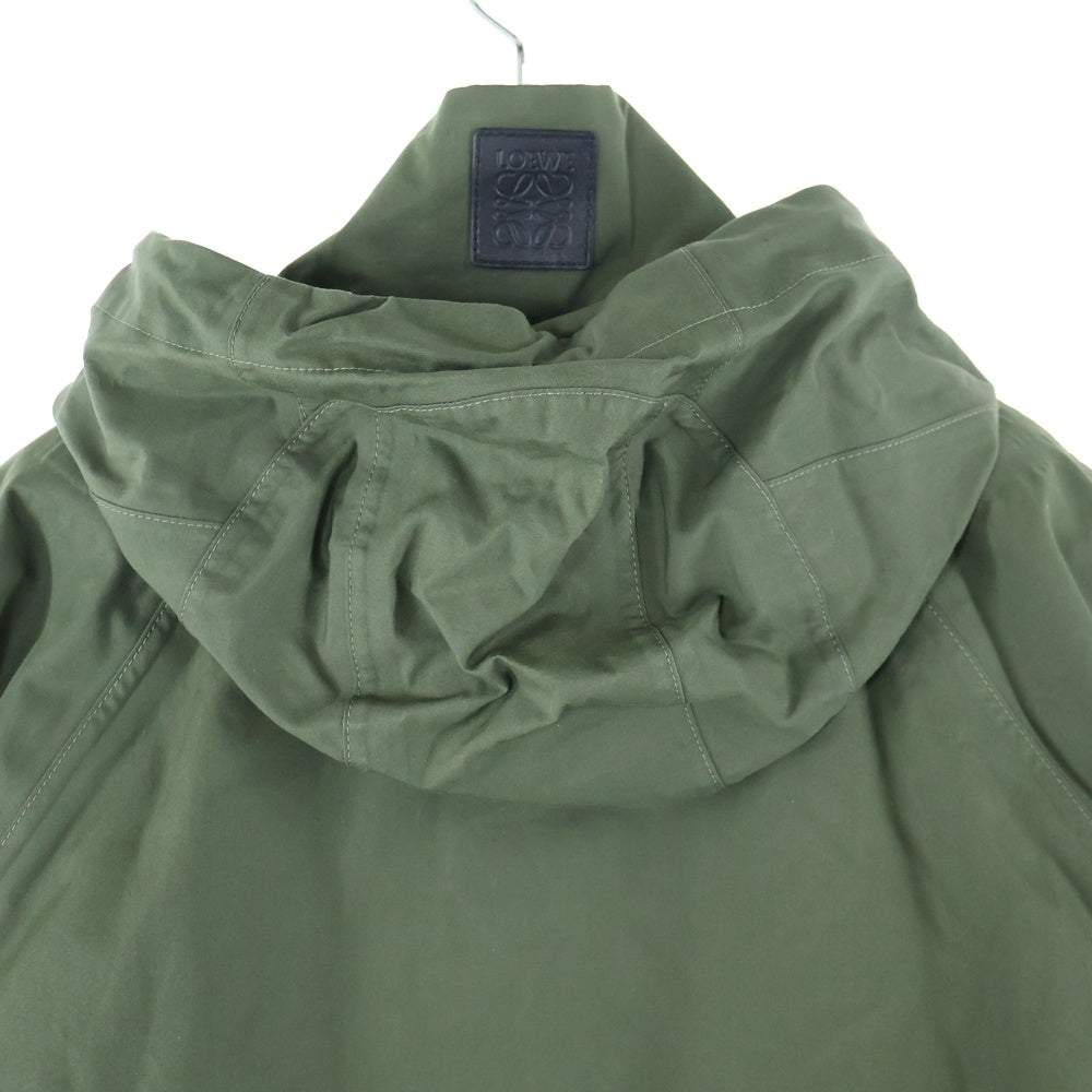 LOEWE(ロエベ) 24SS Military Parka レザーパッチ ブルゾン 3ウェイジップパーカー カーキ H526Y02W64