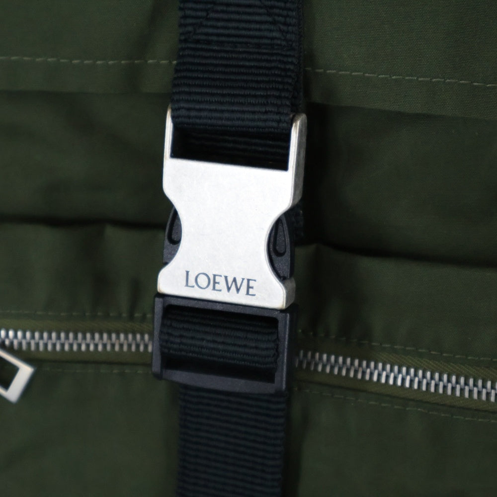LOEWE(ロエベ) 24SS Military Parka レザーパッチ ブルゾン 3ウェイジップパーカー カーキ H526Y02W64