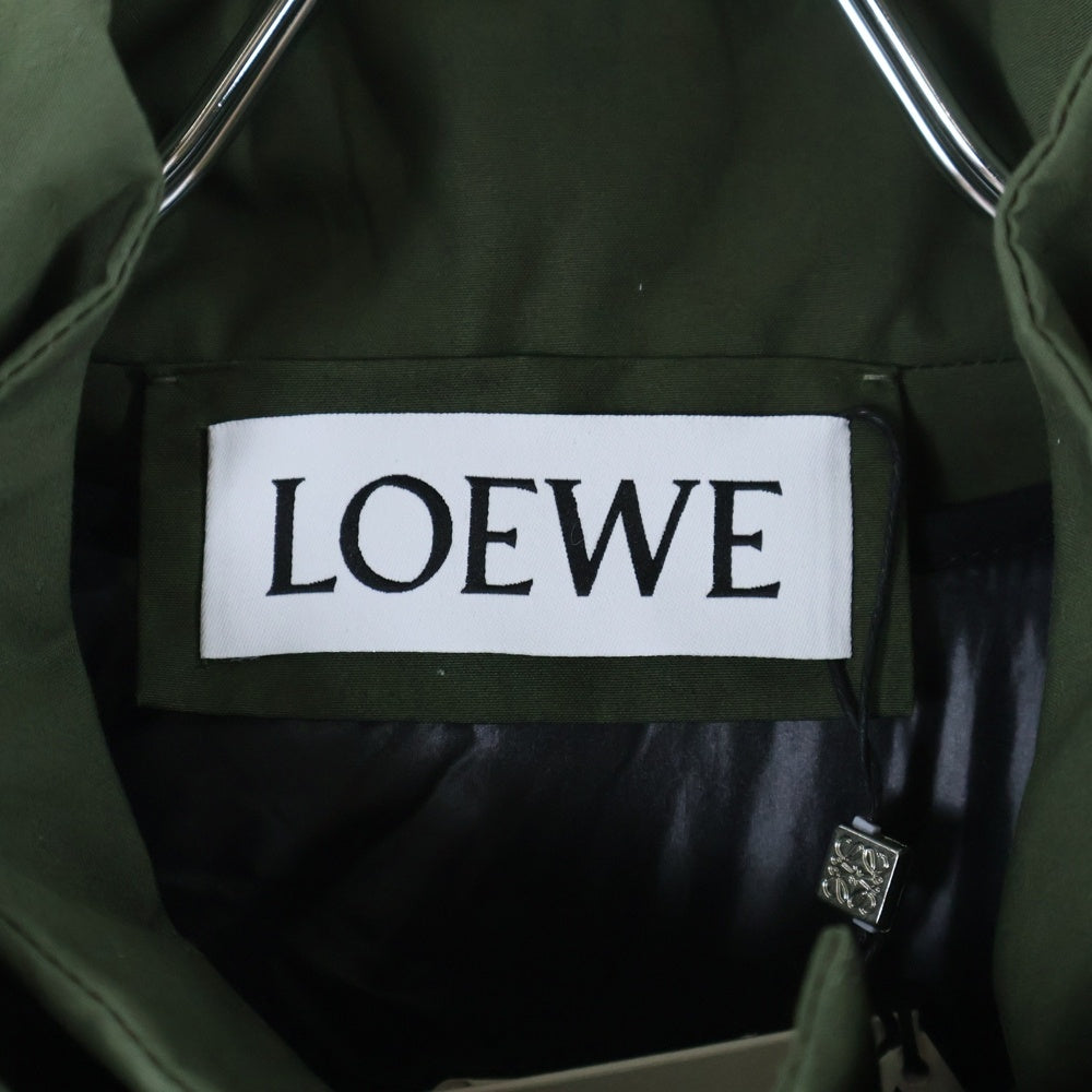 LOEWE(ロエベ) 24SS Military Parka レザーパッチ ブルゾン 3ウェイジップパーカー カーキ H526Y02W64