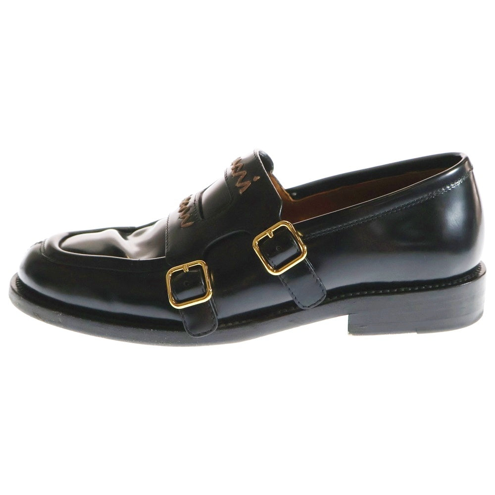 MARNI(マルニ) leather loafers レザー ダブルバックル付き ローファー ブラック
