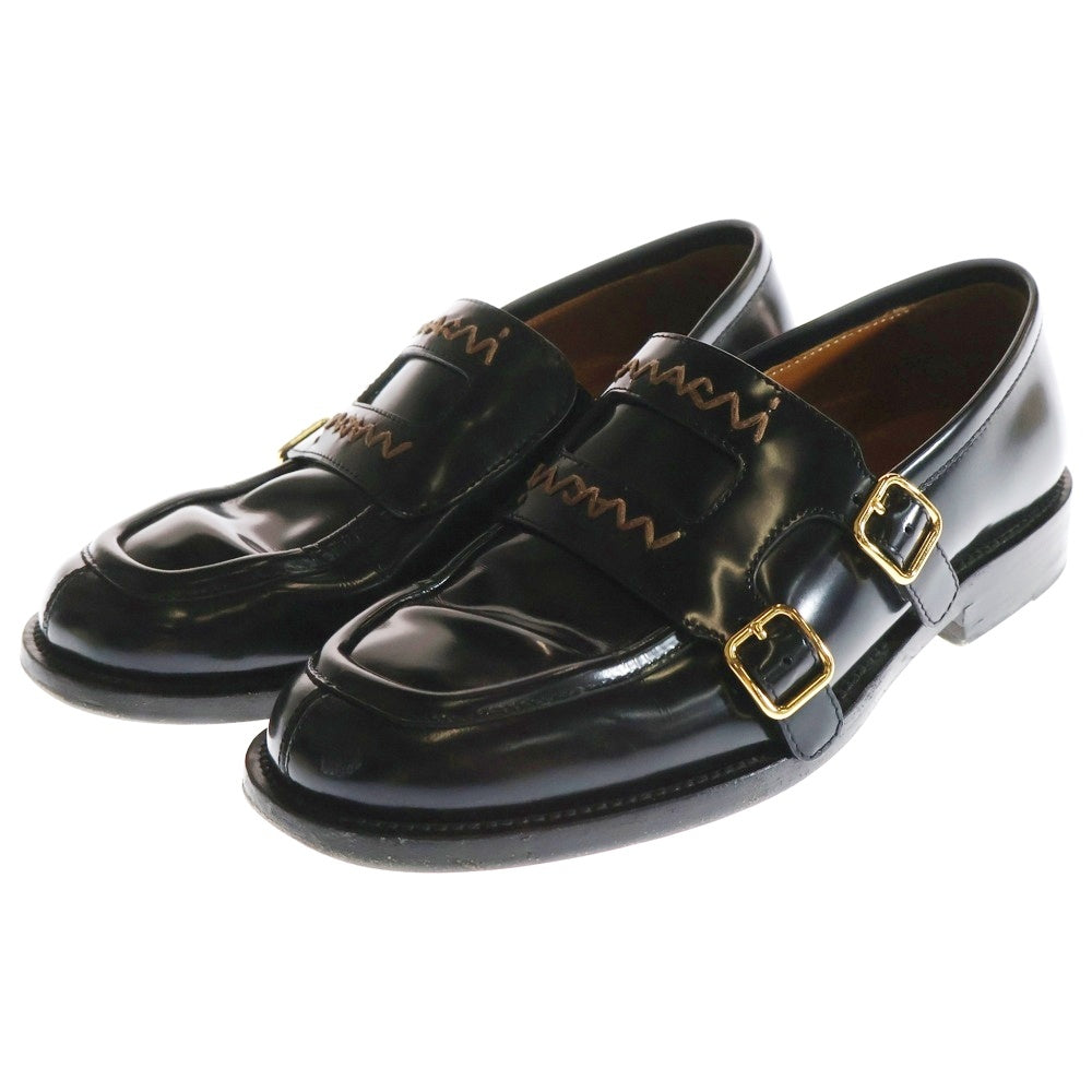 MARNI(マルニ) leather loafers レザー ダブルバックル付き ローファー ブラック