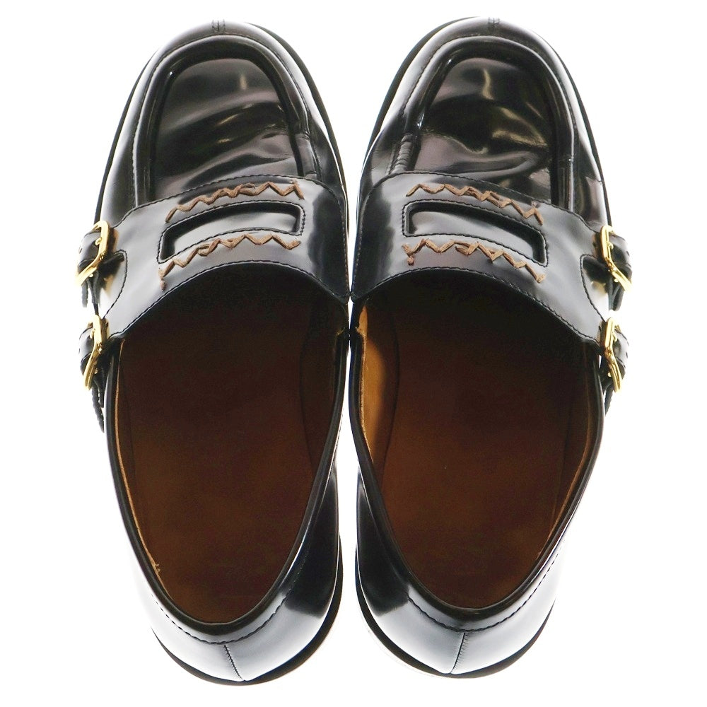 MARNI(マルニ) leather loafers レザー ダブルバックル付き ローファー ブラック