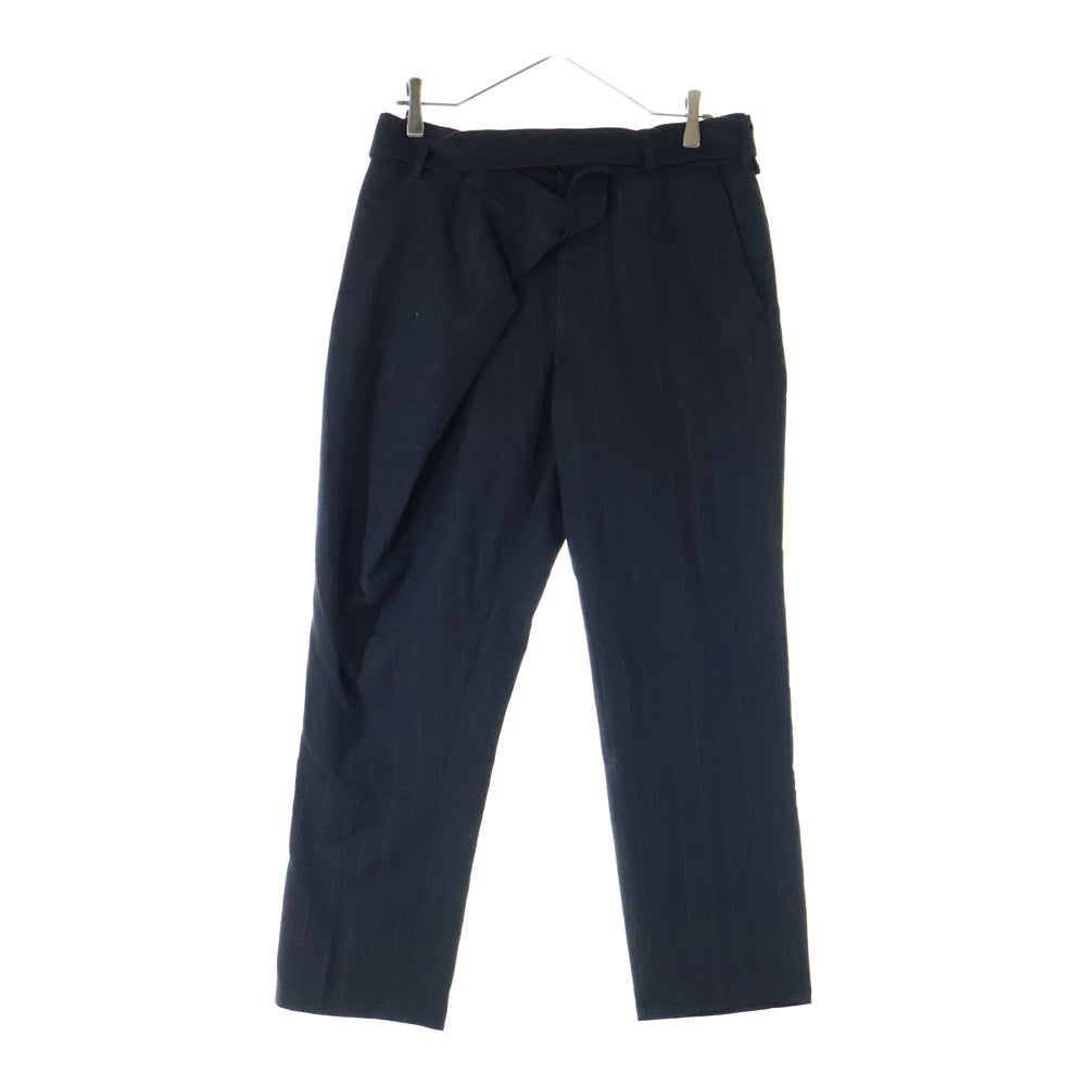 SOSHIOTSUKI(ソウシオオツキ) 20AW WRAP KNOT TROUSERS ラップノットパンツ ストライプ トラウザースラックス ブラック SAW20PT01