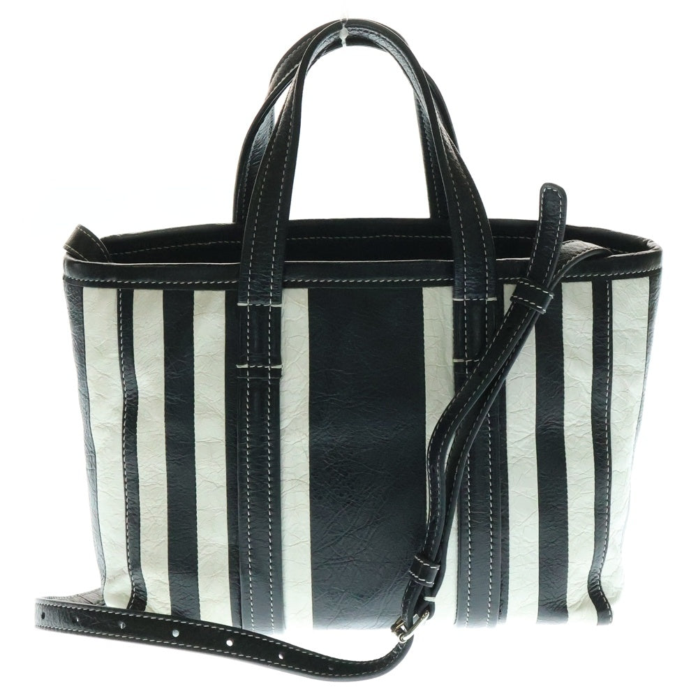 BALENCIAGA(バレンシアガ) 2WAY STRIPED SHOULDER BAG ストライプ ショルダーバッグ ハンドバッグ ブラック/ホワイト 671404 1090