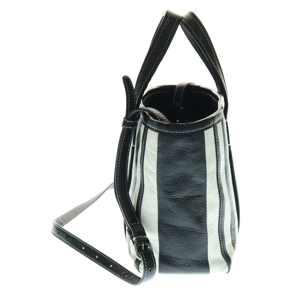 BALENCIAGA(バレンシアガ) 2WAY STRIPED SHOULDER BAG ストライプ ショルダーバッグ ハンドバッグ ブラック/ホワイト 671404 1090