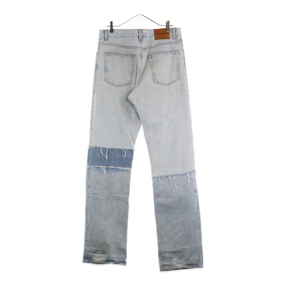 HERON PRESTON(ヘロンプレストン) 23SS Distressed Jeans ダメージ加工 ロングデニムパンツ インディゴ HMYA011S23DEN003