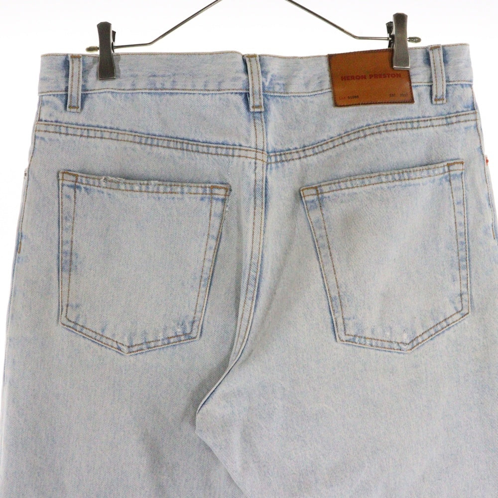 HERON PRESTON(ヘロンプレストン) 23SS Distressed Jeans ダメージ加工 ロングデニムパンツ インディゴ HMYA011S23DEN003