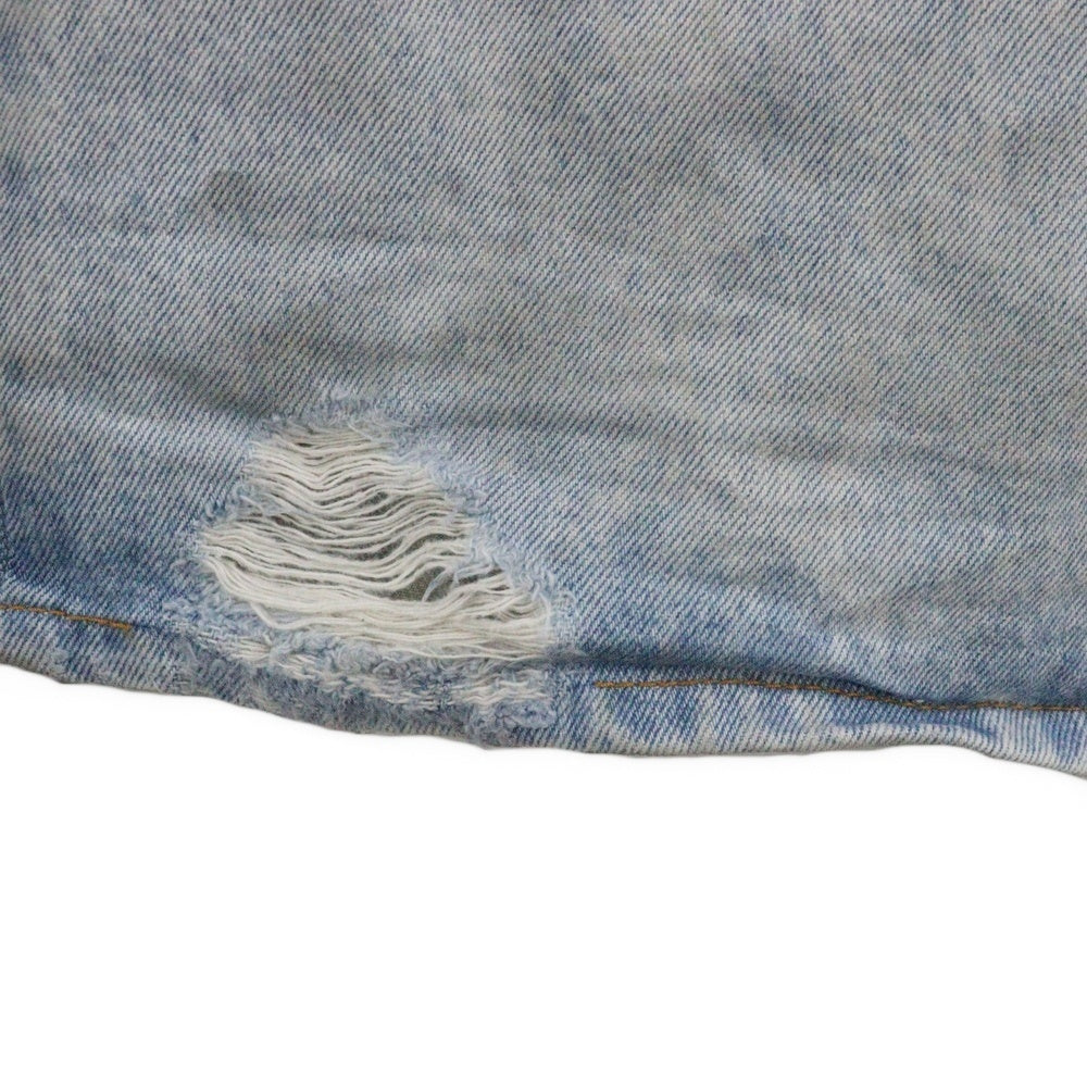 HERON PRESTON(ヘロンプレストン) 23SS Distressed Jeans ダメージ加工 ロングデニムパンツ インディゴ HMYA011S23DEN003