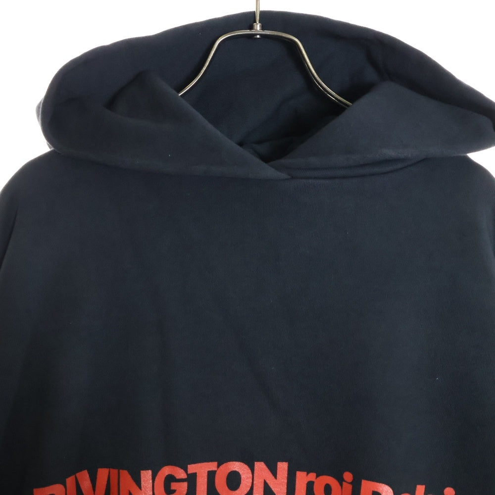 RRR123 RIVINGTON roi Rebis(リヴィントンロイレビス) HOODIE 裏地サーマル 刺繍プルオーバースウェットパーカー フーディー ブラック