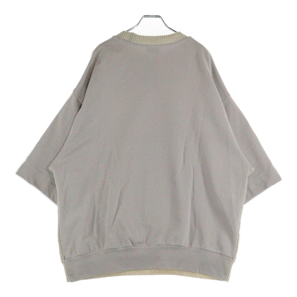 DRIES VAN NOTEN(ドリスヴァンノッテン) 18SS Sweat T-Shirt ニット切替 スウェット半袖Tシャツ アイボリー