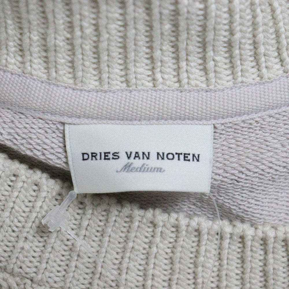 DRIES VAN NOTEN(ドリスヴァンノッテン) 18SS Sweat T-Shirt ニット切替 スウェット半袖Tシャツ アイボリー