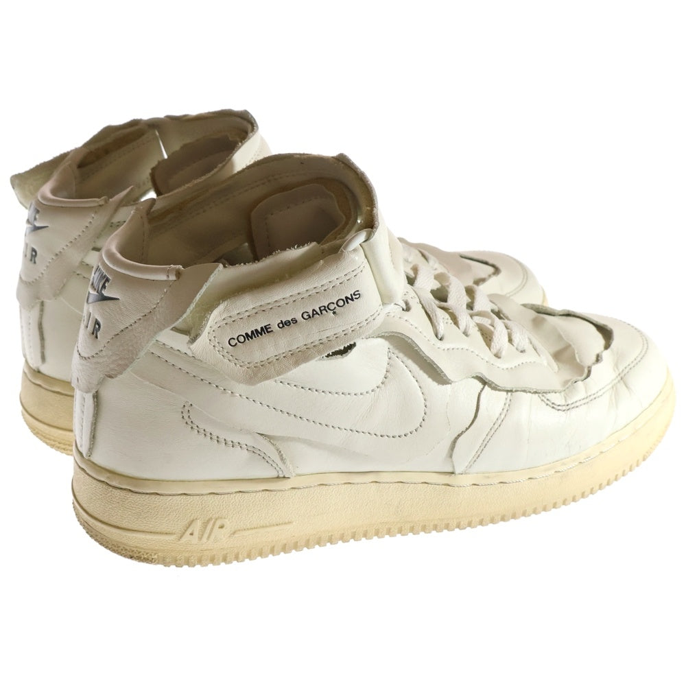 NIKE(ナイキ) ×COMME des GARCONS AIR FORCE1 MID コムデギャルソン エアフォース1 ミッドカットスニーカー ホワイト US8/26cm DC3601-100