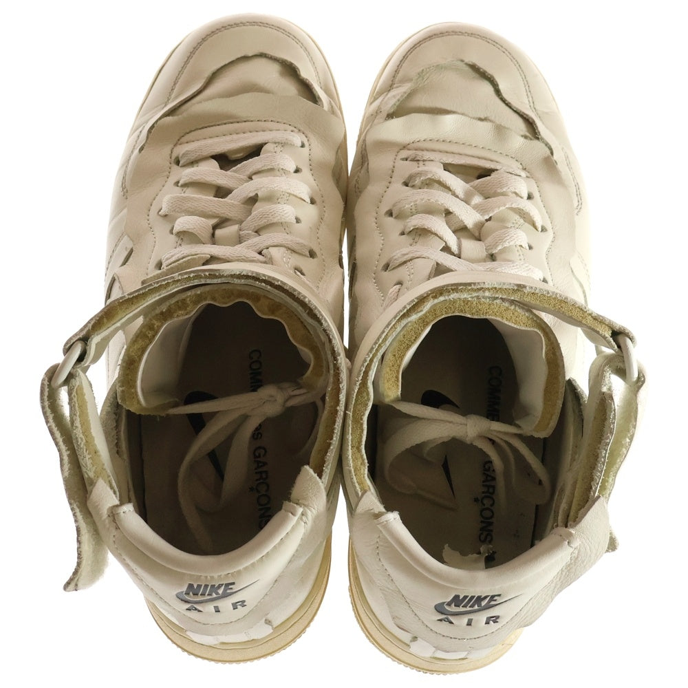 NIKE(ナイキ) ×COMME des GARCONS AIR FORCE1 MID コムデギャルソン エアフォース1 ミッドカットスニーカー ホワイト US8/26cm DC3601-100